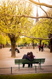 Amoureux, square Notre-Dame, Paris